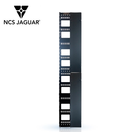 Organizador vertical para racks 28 UR peines de policarbonato tapa abatible NCS JAGUAR NCS-VOP-28