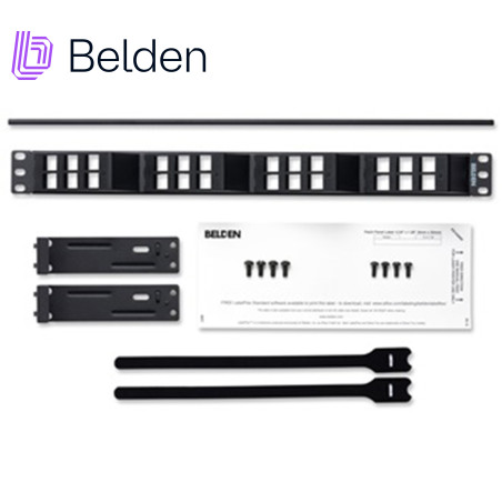 Patch panel 24 puertos 1U Conexion frontal Angular BELDEN AX103248