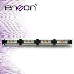 Patch panel 1U 24 puertos precargado CAT5E ENSON ENS-PA24P5E