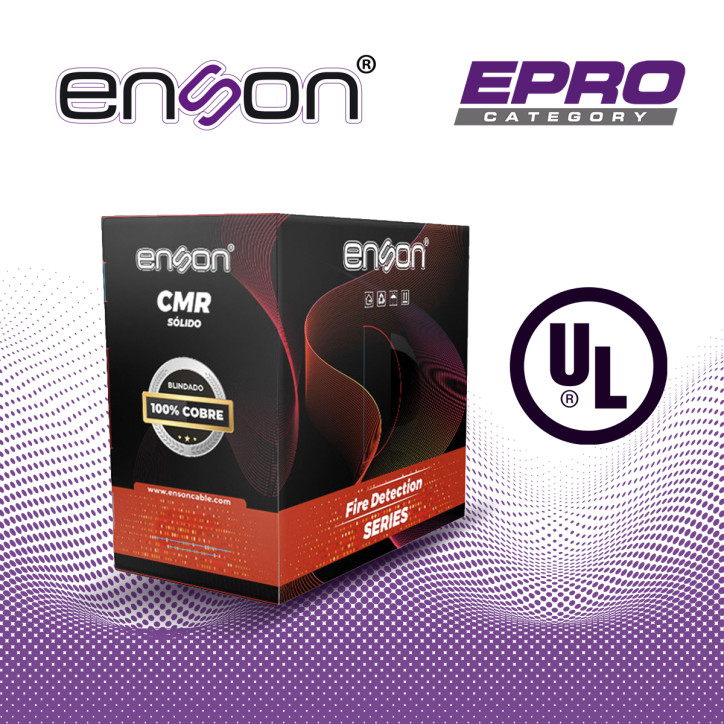 CABLE PARA DETECCION DE INCENDIO ENSON EPRO-5320 FORRO PVC ROJO CMR RISER-FPLR 2C/18AWG 100 CIENTO COBRE CONDUCTOR SOLIDO CERTIF