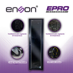 Gabinete de piso 45UR 600x1000x2105mm Puerta de cristal con cerradura ENSON ENS-RKGB45U4