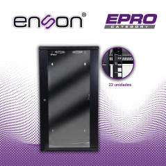 Gabinete de piso y pared 22U 22U puerta frontal de cristal templado cuerpo abatible ENSON ENS-RKGU22PRO