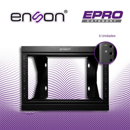Rack de pared 6UR para equipos de 19" 6UR profundidad ajustable capacidad de carga 35KG ENSON ENS-RKGO6U