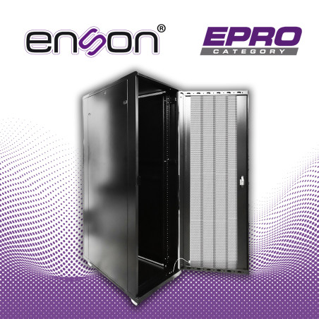 Gabinete de piso desensamblado 42UR 600X1000MM Puerta principal de malla con cerradura abatible ENSON ENS-RGB42UD