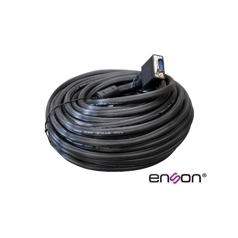 CABLE DE VIDEO VGA ENSON ENS-VGACB2 20MT MACHO-MACHO RECOMENDADO PARA SISTEMAS DE VIDEO VIGILANCIA