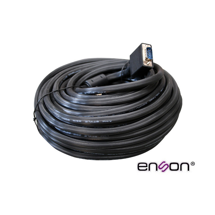 Cable de video VGA 20 metros macho-macho señal analógica ENSON ENS-VGACB2 20MT Cable de video VGA 20 metros macho-macho señal analógica ENSON ENS-VGACB2 20MT
