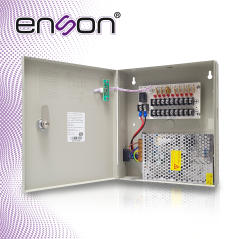 Fuente de poder tipo caja 9 canales 12VDC 10A total ENSON PSB-1209
