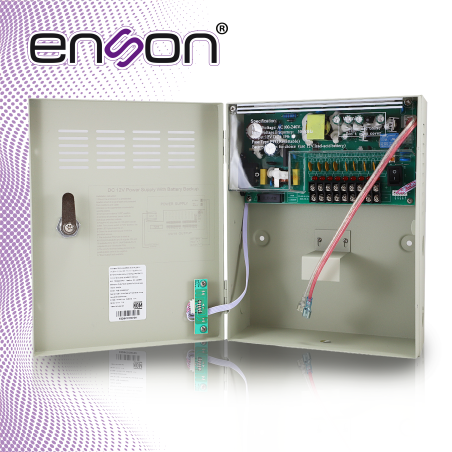 Fuente de poder tipo caja 12VDC 5A total 9 salidas ENSON PSB-1209BACKUP