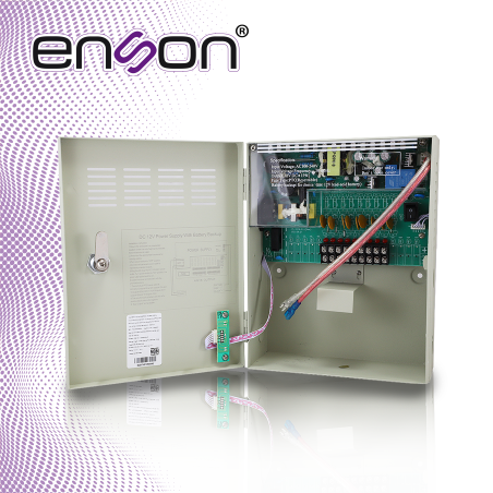 FUENTE DE PODER TIPO CAJA 12VDC 10A 9 canales ENSON PSB10A-1209BACKUP