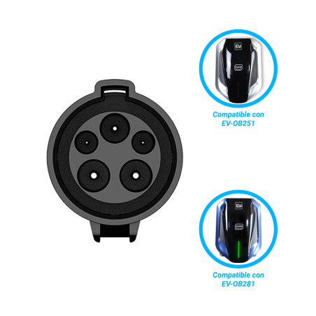 Adaptador de carga EV Tipo 1 a Tesla Conector Tipo 1 a Tesla Corriente máxima 32 A Voltaje 250V ALTER T1-TESLA