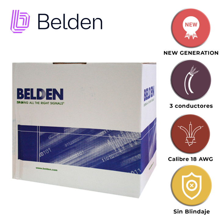 Cable de audio comercial y de seguridad Riser CMR 3 conductores 18 AWG BELDEN 5301UE 008U1000