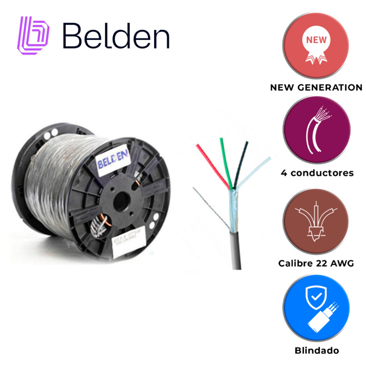 Cable de seguridad y sonido Riser CMR 4 conductores 22 AWG BELDEN 5502FE 0081000