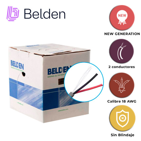 CABLE DE SEGURIDAD Y SONIDO BELDEN 5300UE 008U1000 / INTERIOR / GRIS / 2 CONDUCTORES / 18 AWG / MULTIFILAR / FORRO PVC / CMR / E