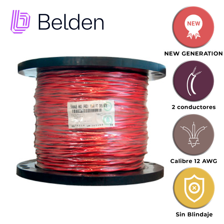 Cable multiconductor 2 conductores 12 AWG Multifilar BELDEN 5000UE 0021000