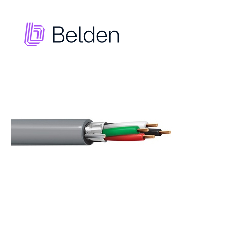 CABLE PARA SEGURIDAD Y SONIDO BELDEN 5202FE 0081000 FORRO PVC GRIS CMR RISER 4 CONDUCTORES CALIBRE 16 AWG MULTIFILAR 100% COBRE 