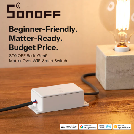 Interruptor On/Off Inalámbrico Matter WiFi SONOFF BASIC-1GS