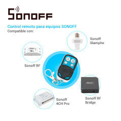 Control remoto RF 433.92 MHZ 4 botones tapa deslizable SONOFF RF REMOTE 433 MHz