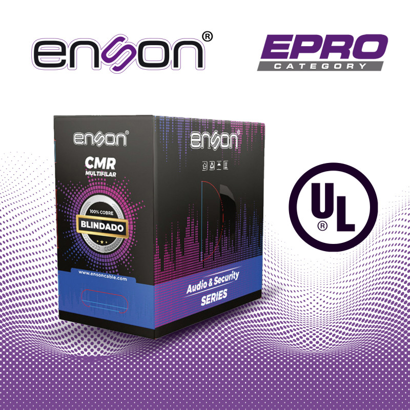 CABLE PARA AUDIO Y SEGURIDAD ENSON EPRO-5504F 6C/22AWG MULTIFILAR 100 POR CIENTO COBRE FORRO DE PVC CMR COLOR GRIS BLINDADO CERT
