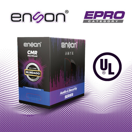CABLE PARA AUDIO Y SEGURIDAD ENSON EPRO-5504F 6C/22AWG MULTIFILAR 100 POR CIENTO COBRE FORRO DE PVC CMR COLOR GRIS BLINDADO CERT