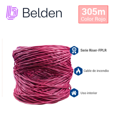 Cable de alarma contra incendios Riser-FPLR 2 conductores 16 AWG BELDEN 5220UL 002U1000