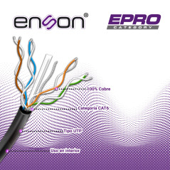 Cable UTP Cat6 ENSON EPRO-CAT6, 4 pares 23 AWG, 305 m (bobina)