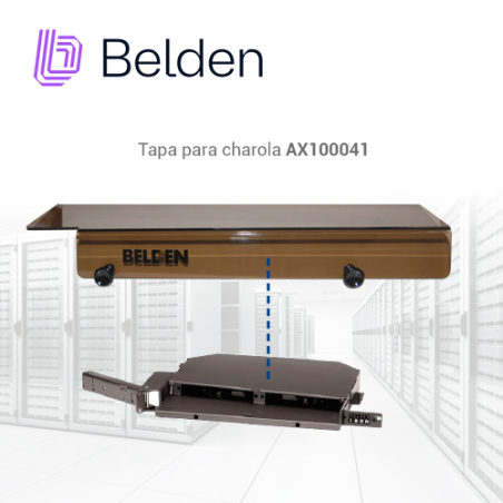 Tapa para charola de fibra Tapa para charola Una unidad de rack Incluye etiqueta de identificación BELDEN AX100045
