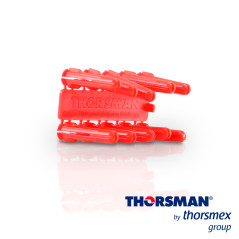 Taquete de plástico Medida 1/4 Color rojo Paquete 100 piezas THORSMAN 1103-03100