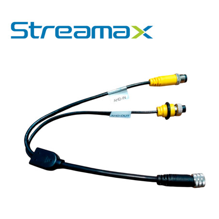 CABLE DE COMUNICACION STREAMAX MM12 / CONECTOR M12-4 / TRANSMISION DE VIDEO Y AUDIO DE CAMARA IP / PARA VISUALIZACION EN DISPLAY