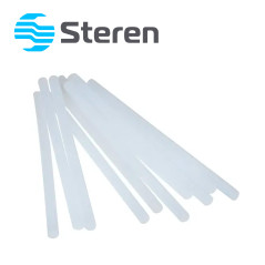 Cartucho de silicón para pistola pega-todo 10 cm x 1 1 cm de diámetro Pega cerámica cartón madera STEREN HER-242 SILICON
