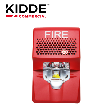 Sirena con estrobo LED 24 VDC para pared LED KIDDE EG1AVRF