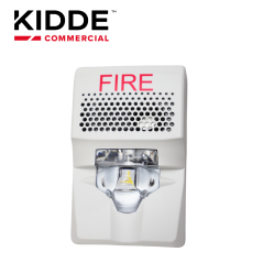 Sirena con estrobo LED para pared 24 VDC 55 MA montaje en pared KIDDE EG1AVWF
