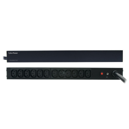 CyberPower PDU20BHVT12R unidad de distribución de energía (PDUs) 12 salidas AC 1U Negro