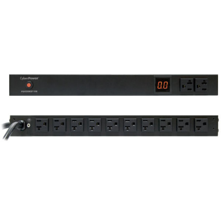 CyberPower PDU20M2F8R unidad de distribución de energía (PDUs) 10 salidas AC 1U Negro