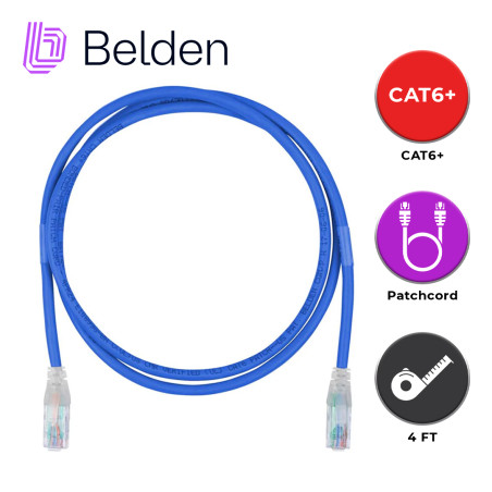Patchcord UTP Categoría 6 Belden C601106004 4 pies Azul
