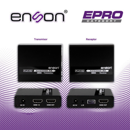 Extensor HDMI punto a punto hasta 70m Full HD 1080P@60Hz Función KVM ENSON ENS-HDMIE70KVM