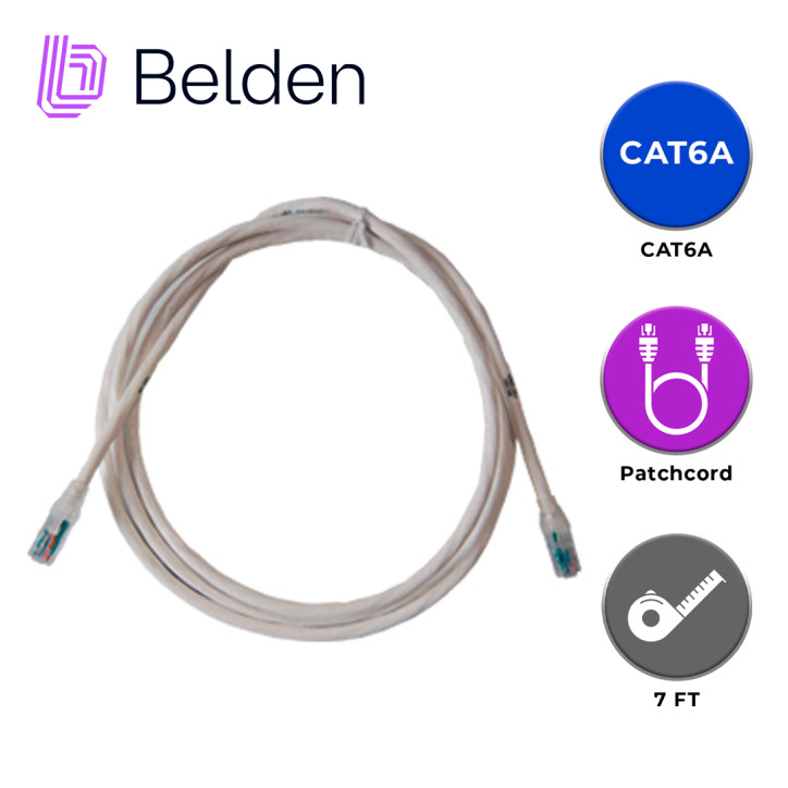 Patch cord UTP categoría 6A UTP categoría 6A 7 pies 2.1 metros CMR BELDEN CA21109007