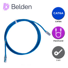 Patch cord UTP Cat6A Belden CA21106007 7 pies azul