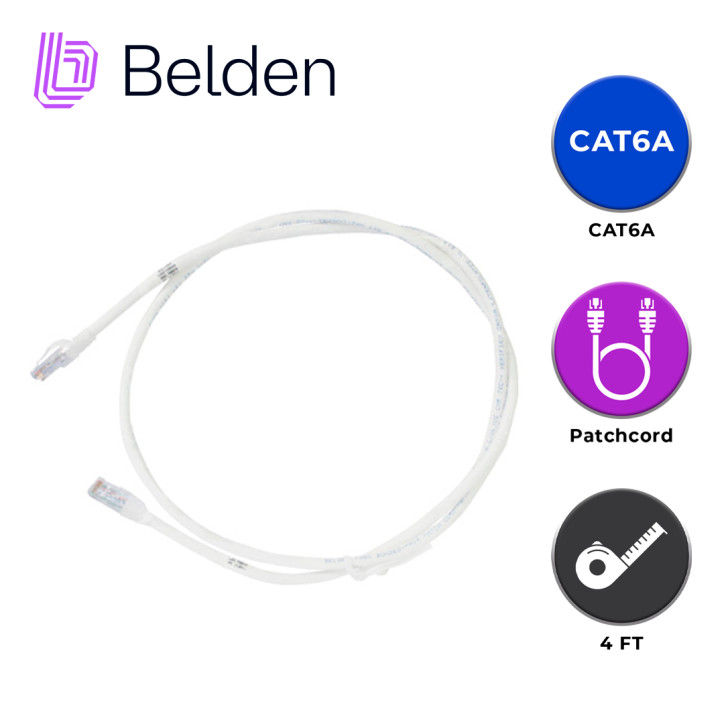 Patch cord UTP Cat6A Categoria 6A UTP 4 pies 1.2 metros BELDEN CA21109004
