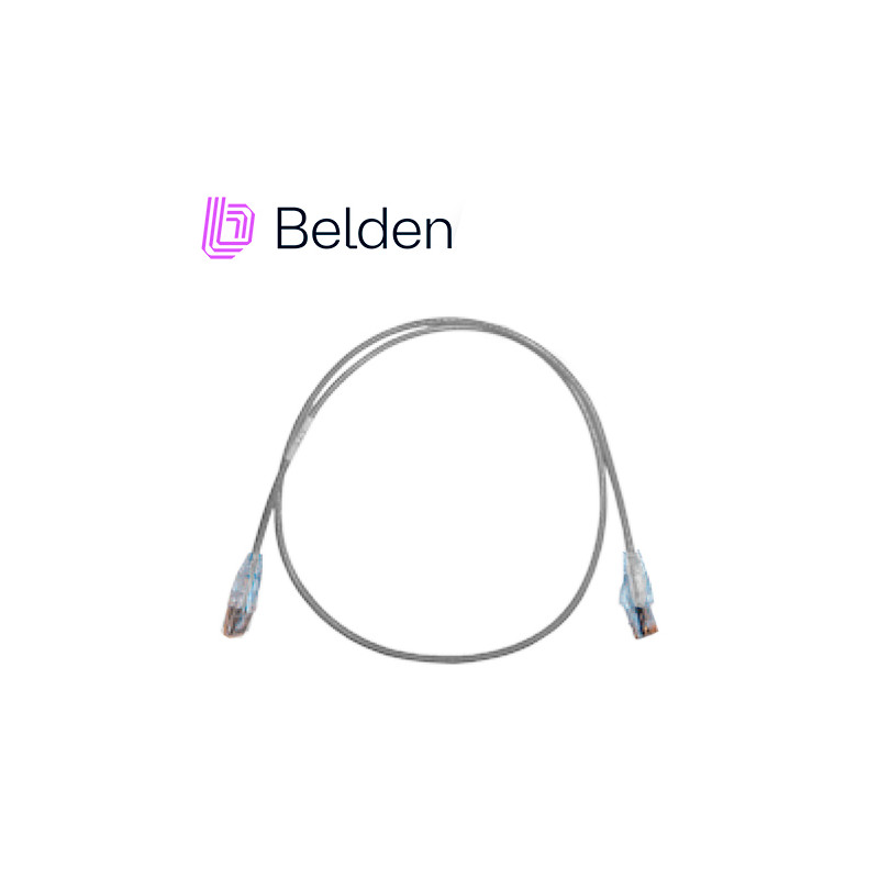 PATCH CORD UTP CAT6A BELDEN CAD1108003 FORRO PVC GRIS CMR-RISER 4 PARES CALIBRE CONDUCTOR 28 AWG DIAMETRO REDUCIDO COBRE ESTAÑAD