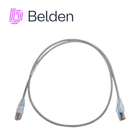 PATCH CORD UTP CAT6A BELDEN CAD1108003 FORRO PVC GRIS CMR-RISER 4 PARES CALIBRE CONDUCTOR 28 AWG DIAMETRO REDUCIDO COBRE ESTAÑAD