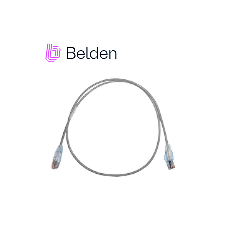 PATCH CORD UTP CAT6A BELDEN CAD1108003 FORRO PVC GRIS CMR-RISER 4 PARES CALIBRE CONDUCTOR 28 AWG DIAMETRO REDUCIDO COBRE ESTAÑAD