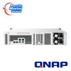 NAS 12 bahías frontales SATA 3.5 pulgadas y 2.5 Puertos SFP 10GbE y 2 5GbE Fuente de alimentación QNAP TS-1232PXU-RP-4G-US