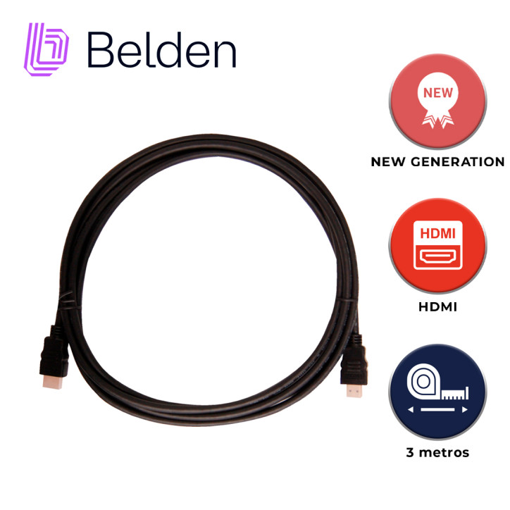 Cable HDMI Alta velocidad 4K UHD 30Hz 1080p 60Hz BELDEN HDE003MB Cable HDMI Alta velocidad 4K UHD 30Hz 1080p 60Hz BELDEN HDE003MB