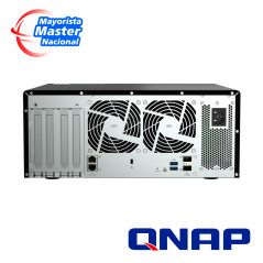 NAS empresarial all-flash 12 bahías frontales 2.5" Soporta SSD SATA y U.2 NVMe PCIe Gen 4 64GB RAM QNAP TS-h1290FX-7232P-64G-US