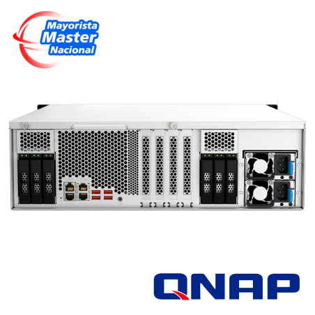 NAS empresarial rackmount 3U 22 bahías Intel Xeon 8 núcleos 16 hilos 64 GB RAM ECC QNAP TS-H2287XU-RP-E2378-64G