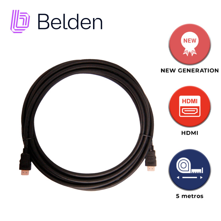 Cable HDMI Alta velocidad 4K UHD @ 30Hz 5 metros BELDEN HDE005MB Cable HDMI Alta velocidad 4K UHD @ 30Hz 5 metros BELDEN HDE005MB