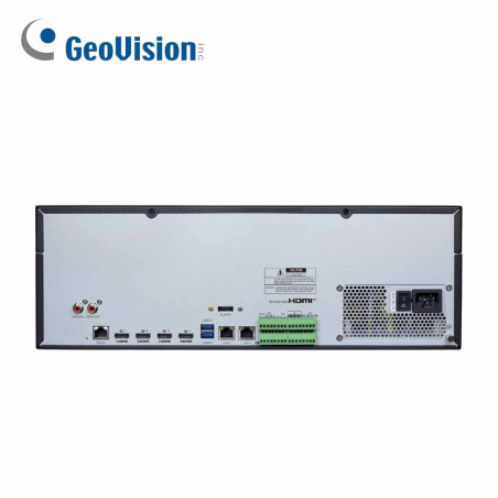 Network Video Recorder NVR 256 cámaras IP Reconocimiento facial IA en tiempo real Grabación hasta 12 MP GEOVISION GV-RNVR256G0-N
