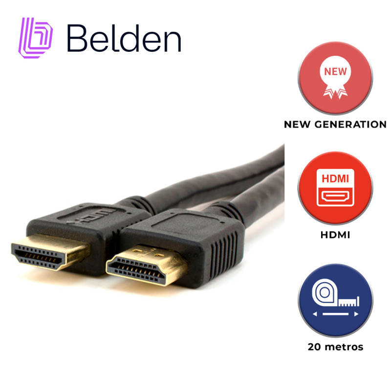 CABLE HDMI BELDEN HDE020MB / HIGH SPEED / 1080P 60HZ / 4K 30HZ / 20 METROS / TIPO A-A / PIEZA
