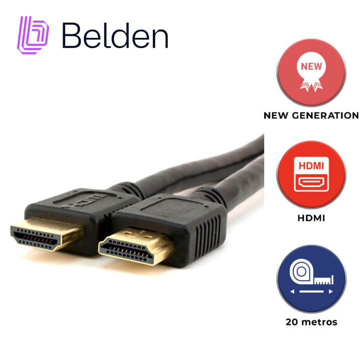 Cable HDMI Alta velocidad 4K UHD 30Hz 20 metros BELDEN HDE020MB Cable HDMI Alta velocidad 4K UHD 30Hz 20 metros BELDEN HDE020MB