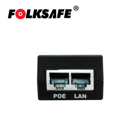 Inyector PoE PoE af 15 watts Salida 48VDC 0.5A Fast Ethernet 10/100Mbps FOLKSAFE FS-48D500